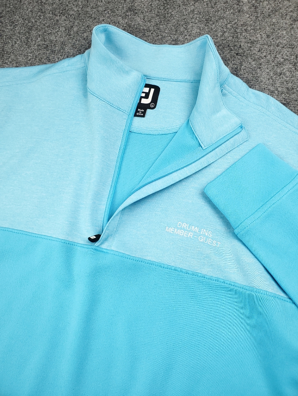 FootJoy FJ Half Zip Pullover Sweatshirt Large Golf Performance Sky Blue Heather